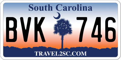 SC license plate BVK746