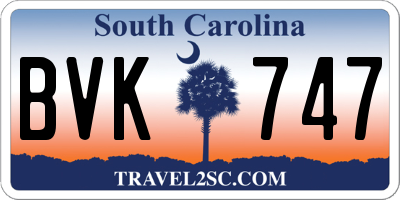 SC license plate BVK747