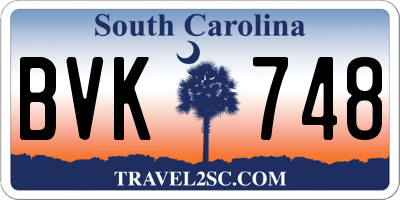 SC license plate BVK748
