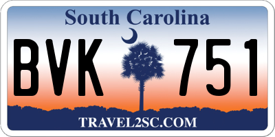 SC license plate BVK751