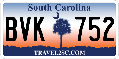 SC license plate BVK752