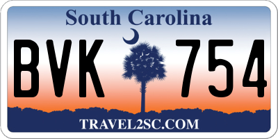 SC license plate BVK754
