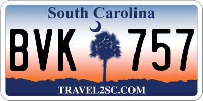 SC license plate BVK757