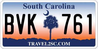SC license plate BVK761