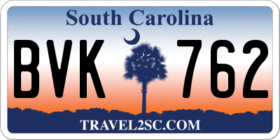 SC license plate BVK762