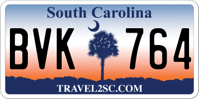 SC license plate BVK764