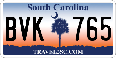 SC license plate BVK765