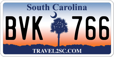 SC license plate BVK766