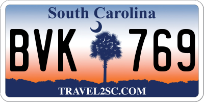 SC license plate BVK769