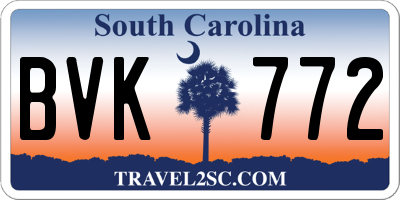 SC license plate BVK772