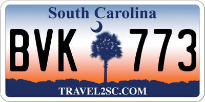 SC license plate BVK773