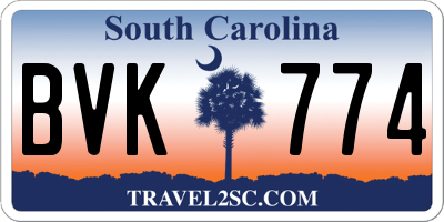 SC license plate BVK774