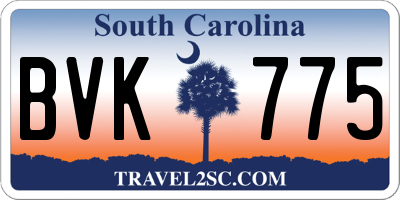 SC license plate BVK775