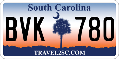 SC license plate BVK780