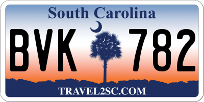 SC license plate BVK782