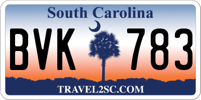 SC license plate BVK783
