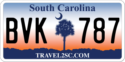 SC license plate BVK787