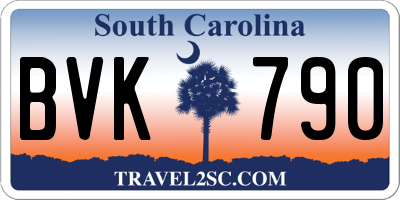 SC license plate BVK790