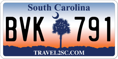 SC license plate BVK791