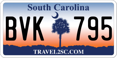 SC license plate BVK795