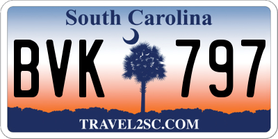 SC license plate BVK797