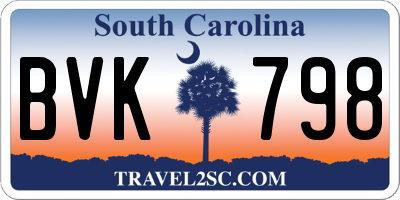 SC license plate BVK798