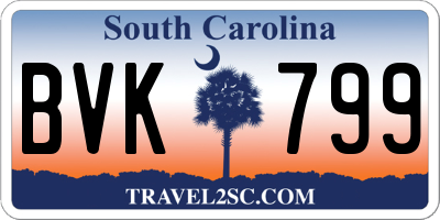 SC license plate BVK799