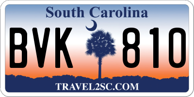 SC license plate BVK810