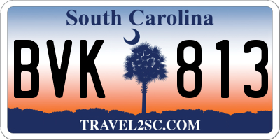 SC license plate BVK813