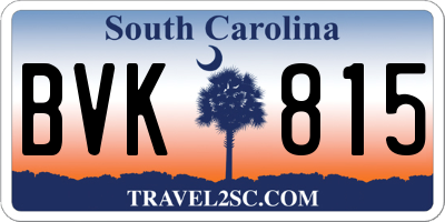 SC license plate BVK815