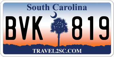 SC license plate BVK819