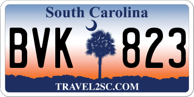 SC license plate BVK823