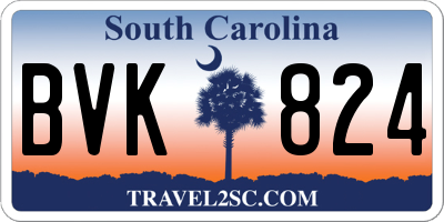 SC license plate BVK824