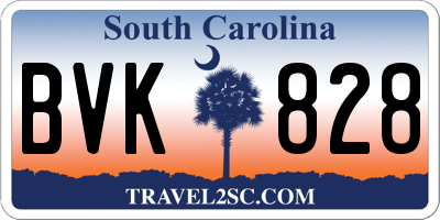 SC license plate BVK828