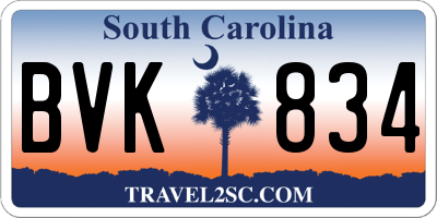 SC license plate BVK834