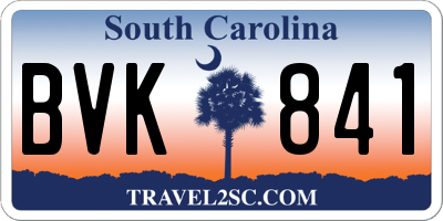 SC license plate BVK841