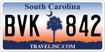 SC license plate BVK842