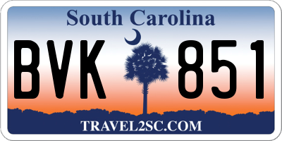 SC license plate BVK851