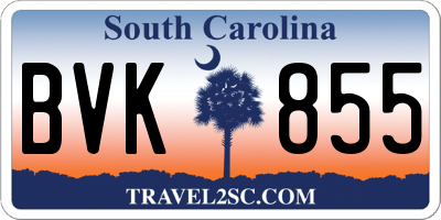 SC license plate BVK855