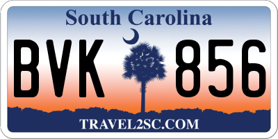 SC license plate BVK856