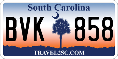 SC license plate BVK858