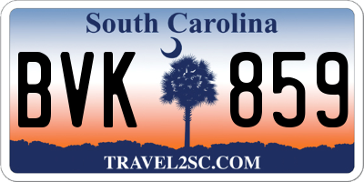 SC license plate BVK859