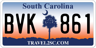 SC license plate BVK861