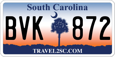 SC license plate BVK872