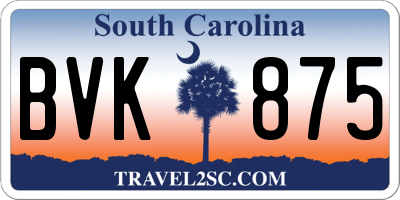 SC license plate BVK875