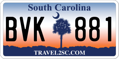 SC license plate BVK881