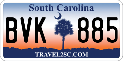 SC license plate BVK885