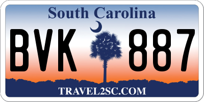 SC license plate BVK887