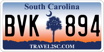 SC license plate BVK894