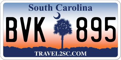 SC license plate BVK895